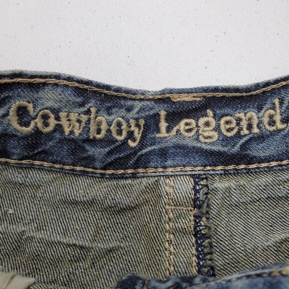 Cowboy Legend Jeans Womens Size 18 Blue Straight Leg Embroidered Pockets Western - Picture 8 of 15